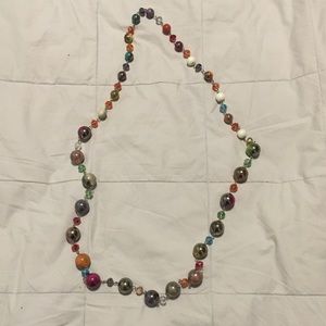 Multicolored long beaded necklace